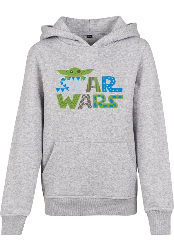 Mister Tee Children's colorful Star Wars logo with hood heather gray