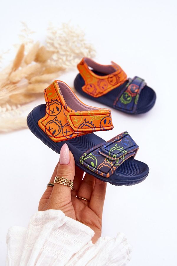 Kesi Children's foam sandals with light pattern Malaga Blue Green