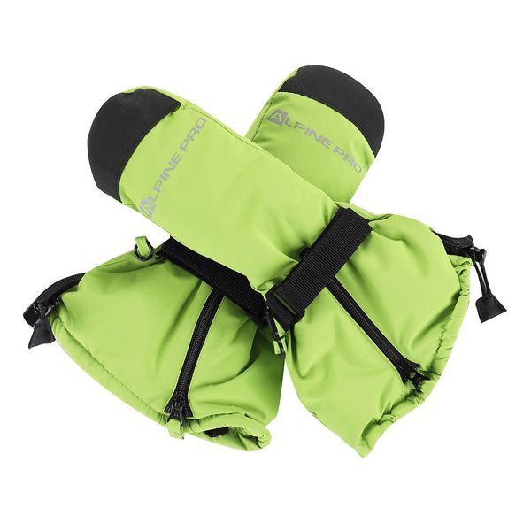 ALPINE PRO Children's gloves with PTX membrane ALPINE PRO VONKO lime green