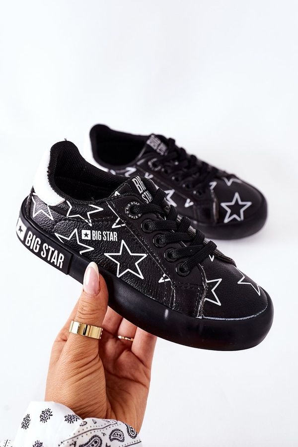 BIG STAR SHOES Children's Leather Sneakers BIG STAR II374002 Black
