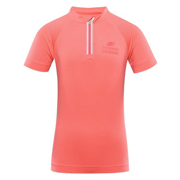 ALPINE PRO Children's quick-drying cycling T-shirt ALPINE PRO LATTERO neon salmon