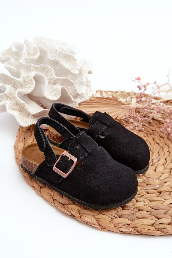 Kesi Children's slippers on a cork platform, Black Vulagia