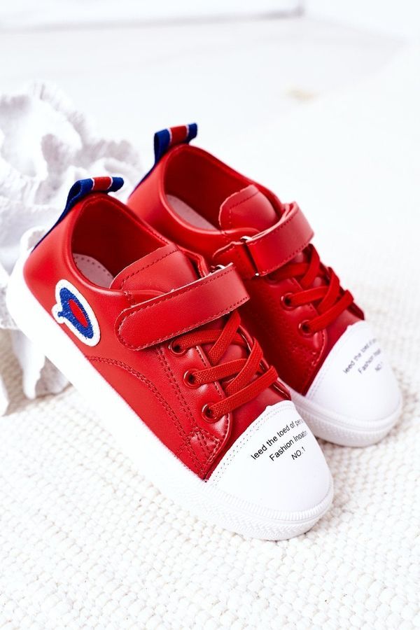 Kesi Children's sneakers with Velcro red cartoon