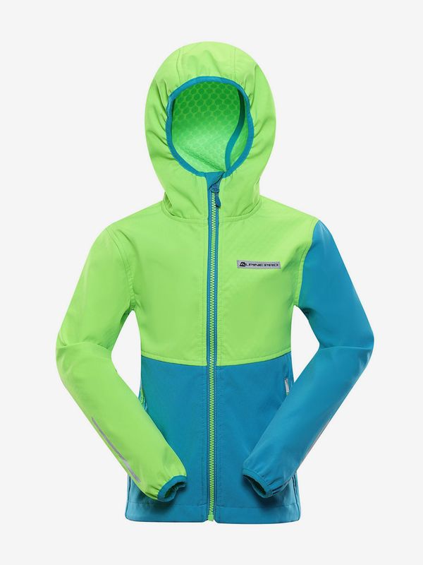ALPINE PRO Children's softshell jacket with membrane ALPINE PRO GROLO green
