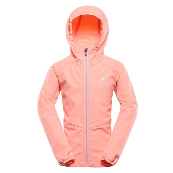 ALPINE PRO Children's softshell jacket with membrane ALPINE PRO SPERTO neon salmon