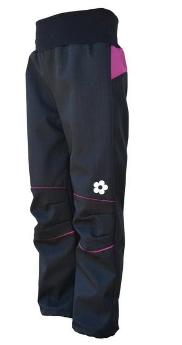 Kukadloo Children's softshell pants SUMMER / black-blackberry