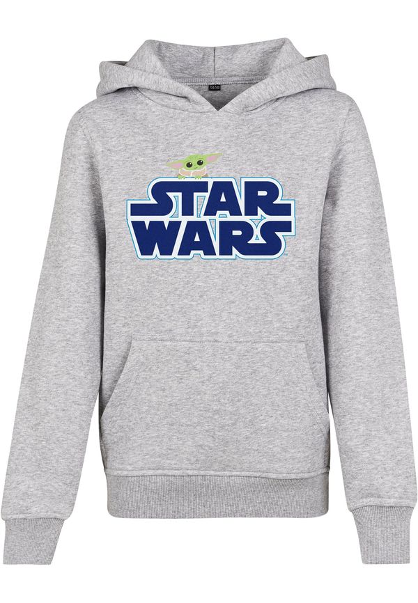 Mister Tee Children's Star Wars Blue Logo Hoody Heather Grey