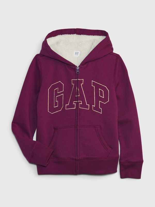 GAP Children's sweatshirt sherpa with GAP logo - Girls