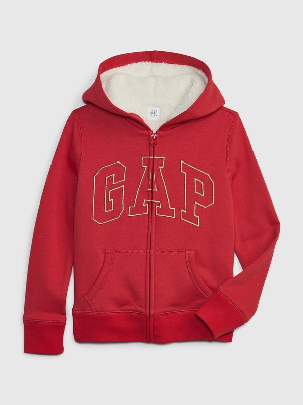 GAP Children's sweatshirt sherpa with GAP logo - Girls