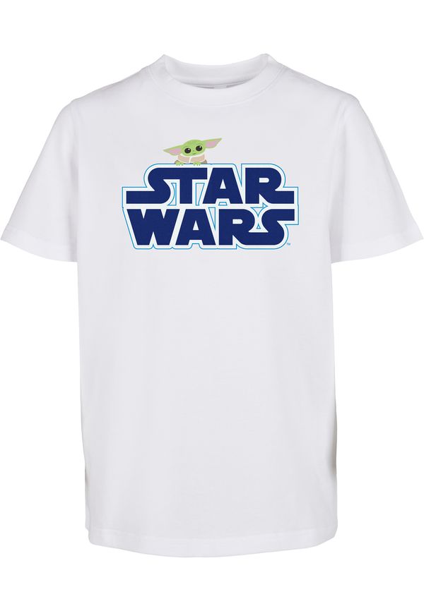 Mister Tee Children's T-shirt with blue Star Wars logo white