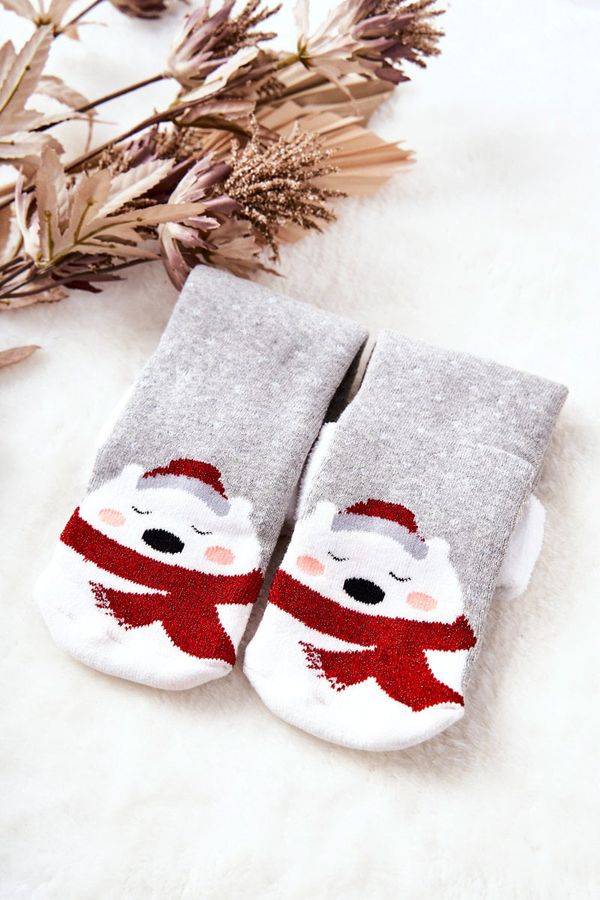 Kesi Christmas Socks Teddy Bears Grey
