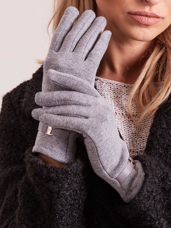 Fashionhunters Classic grey gloves