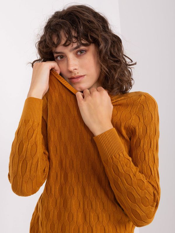 Fashionhunters Classic knitted mustard sweater