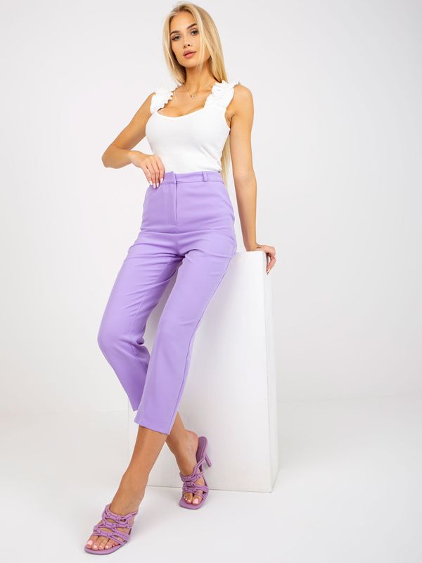 Fashionhunters Classic purple trousers made of 7/8 RUE PARIS