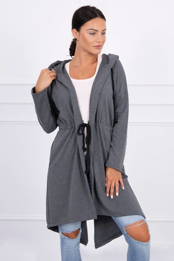 Kesi Coat with longer back of graphite melange