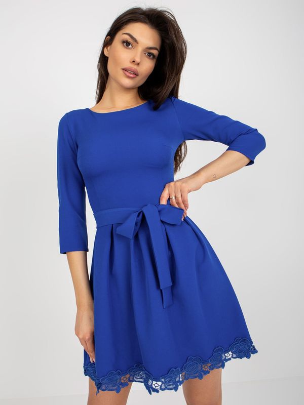 Fashionhunters Cobalt blue flowing cocktail dress