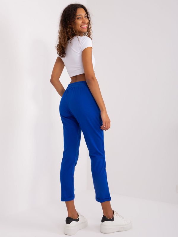 Fashionhunters Cobalt blue high-waisted basic trousers from Aprilia