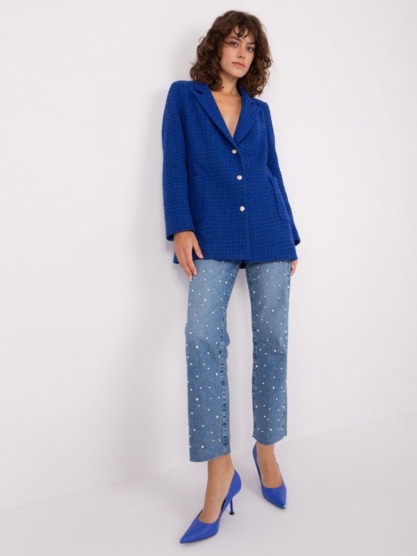 Fashionhunters Cobalt blue women's blazer with pockets