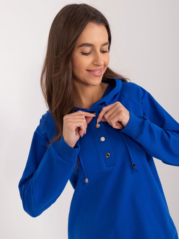 Fashionhunters Cobalt blue women's hoodie