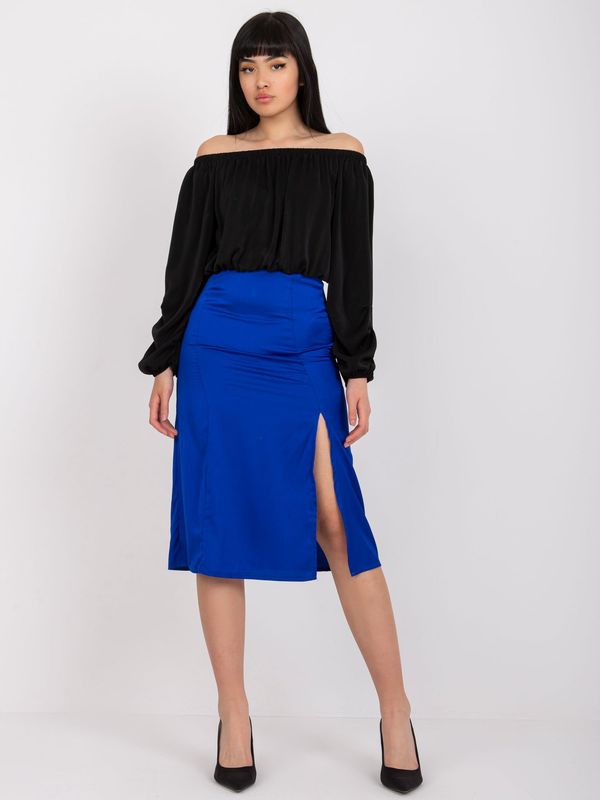 Fashionhunters Cobalt pencil skirt RUE PARIS with high waist