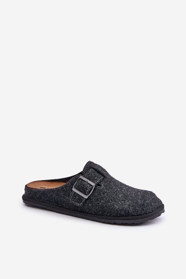 Kesi Comfortable men's slippers with Inblu buckle graphite