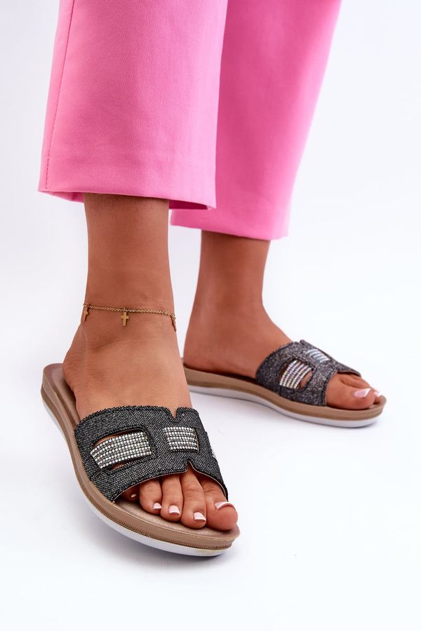 Kesi Comfortable Shiny Women's Slippers Inblu Black