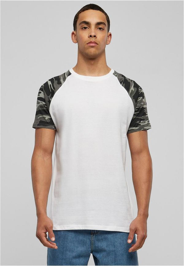 Urban Classics Contrasting raglan t-shirt wht/darkcamo