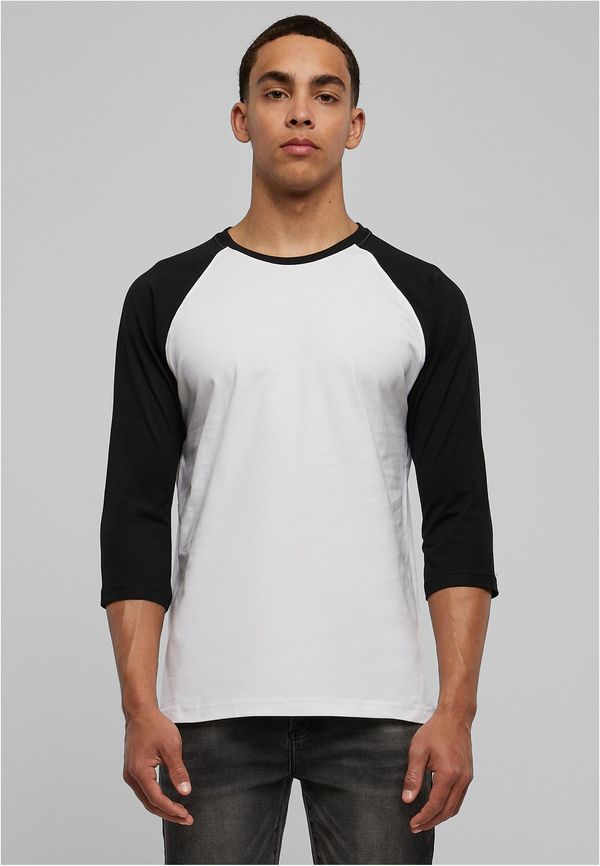 Urban Classics Contrasting raglan T-shirt with 3/4 sleeves wht/bl