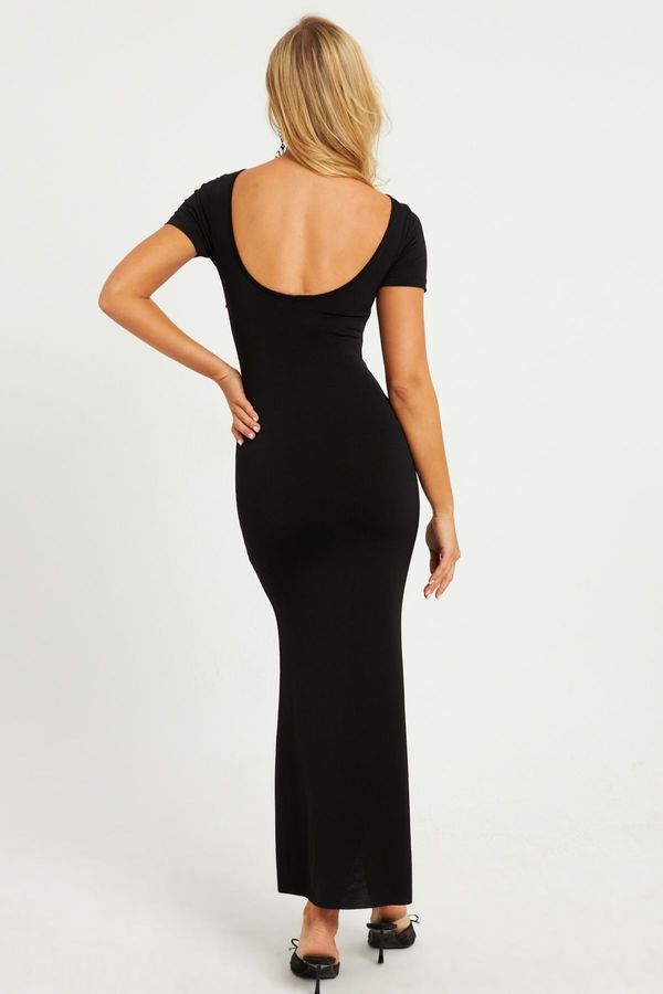 Cool & Sexy Cool & Sexy Women&#39;s Black Open Back Maxi Dress