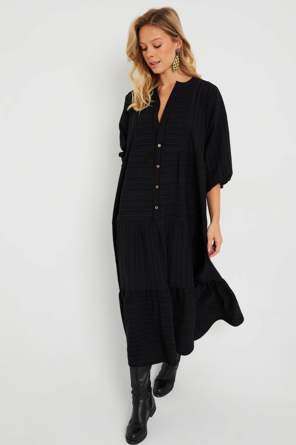 Cool & Sexy Cool & Sexy Women's Loose Midi Dress Black Q982