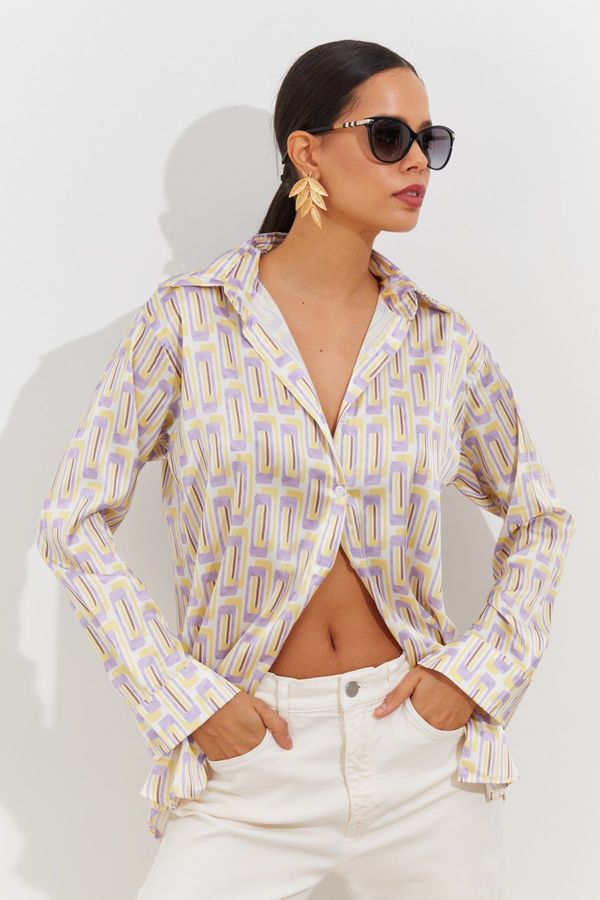 Cool & Sexy Cool & Sexy Women's Yellow Satin Shirt