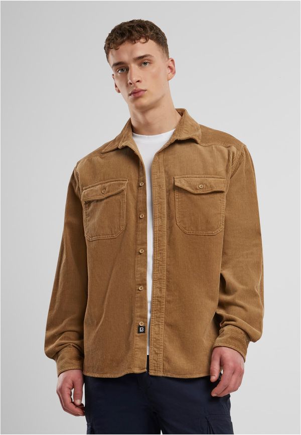 Brandit Corduroy Classic Long Sleeve Shirt Camel