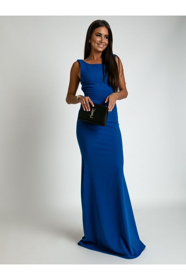 FASARDI Cornflower blue mermaid maxi dress