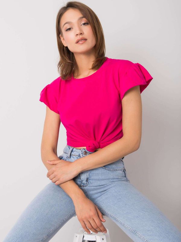 Fashionhunters Cotton blouse RUE PARIS Fuchsie