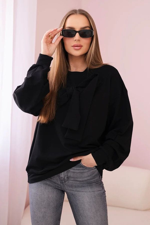 Kesi Cotton blouse with bow black