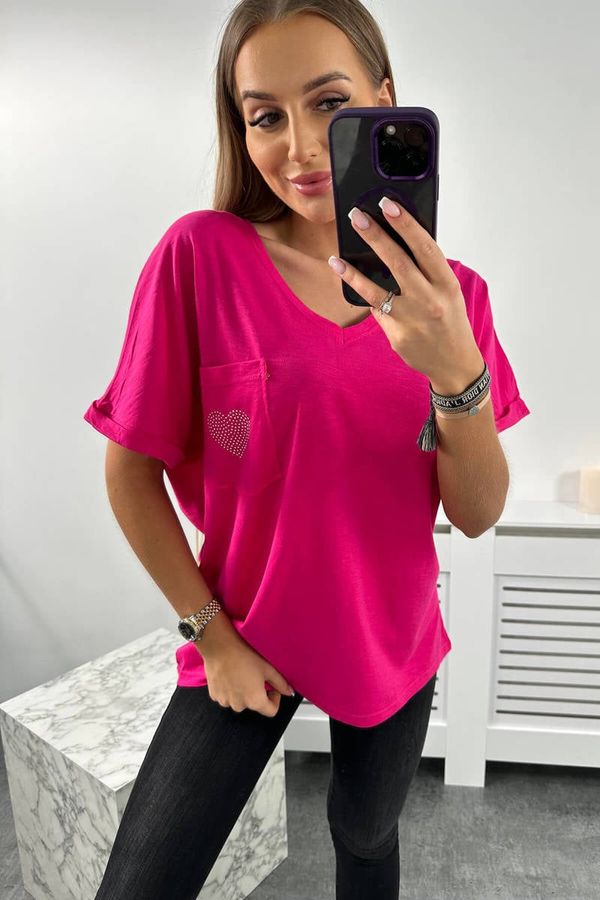 Kesi Cotton blouse with pocket fuchsia