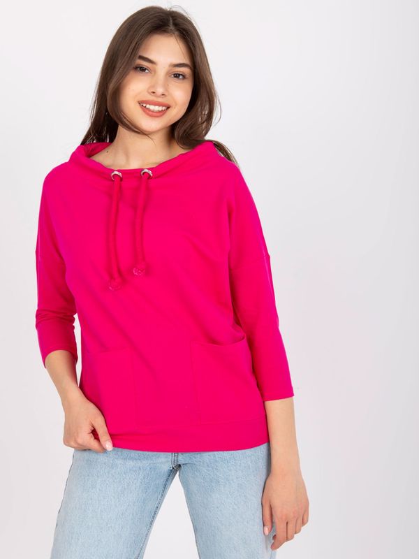 Fashionhunters Cotton fuchsia blouse with pockets Melitina RUE PARIS