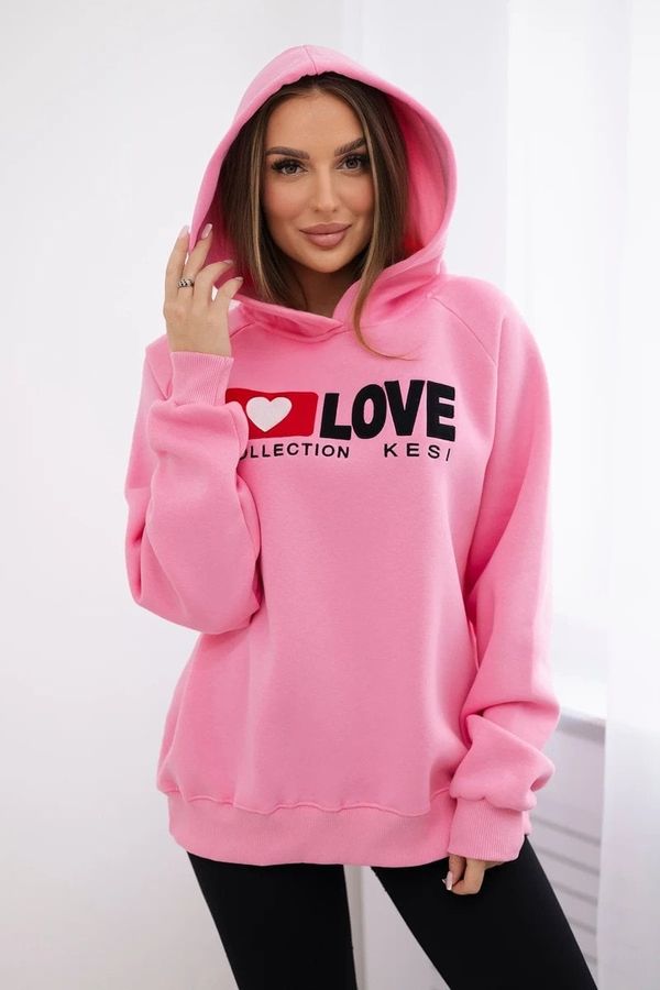 Kesi Cotton insulated hoodie light pink