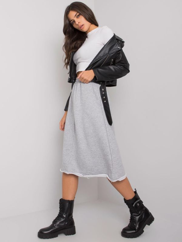 Fashionhunters Cotton skirt in gray