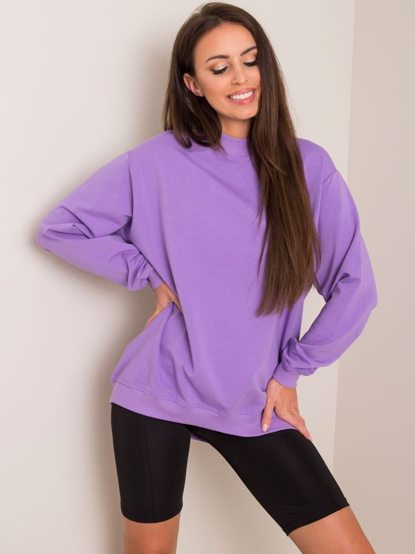 Fashionhunters Cotton sweatshirt in purple color