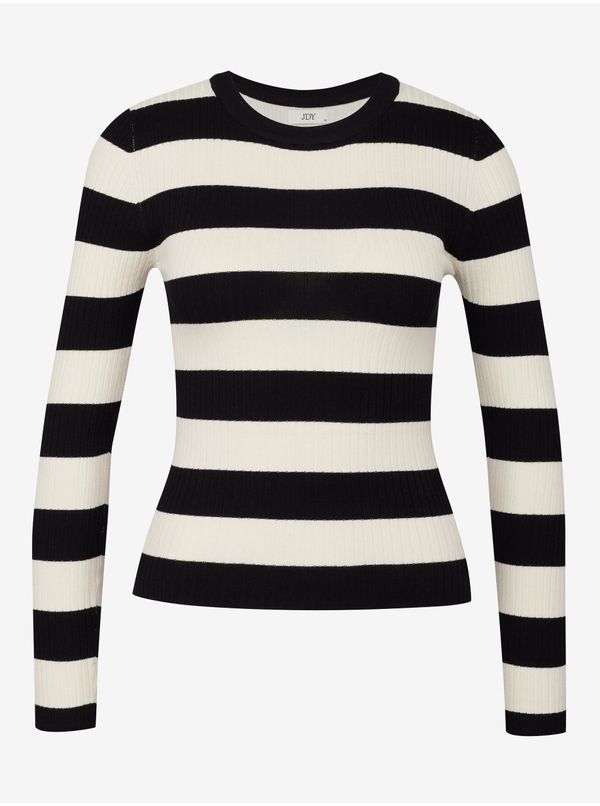 JDY Cream-black women's striped sweater JDY Plum - Women