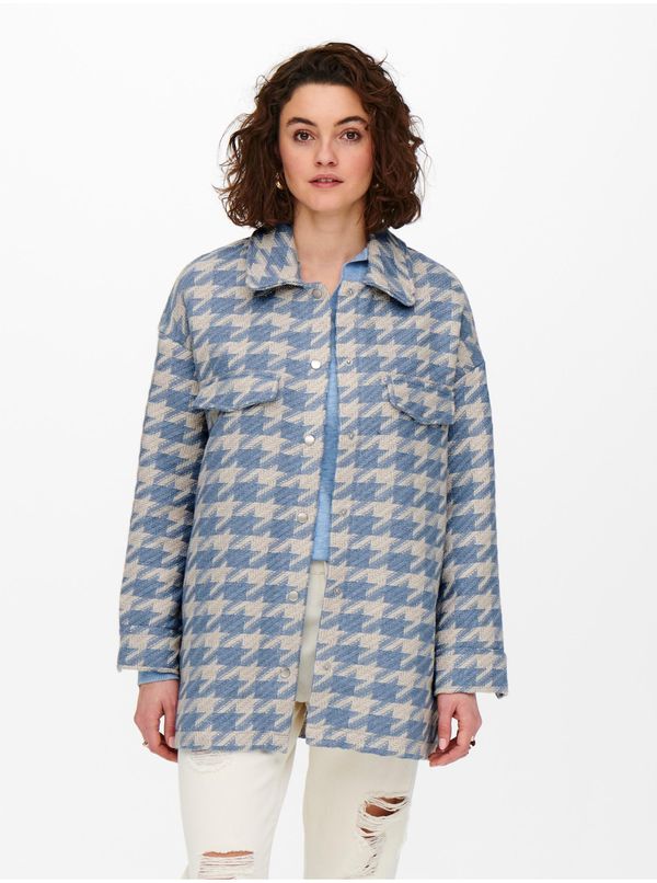 Only Cream-blue plaid shirt jacket ONLY Johanna - Women