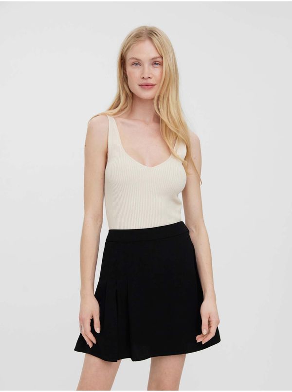 Vero Moda Cream ribbed basic tank top VERO MODA Glory - Women