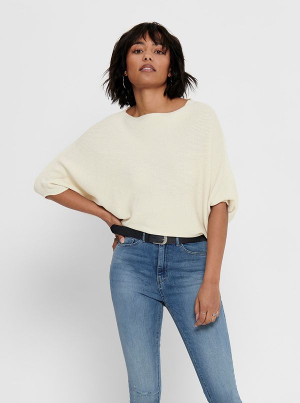 JDY Cream sweater with bat sleeves Jacqueline de Yong