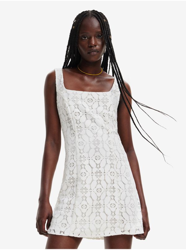 DESIGUAL Cream Women Lace Dress Desigual Newcastle - Women