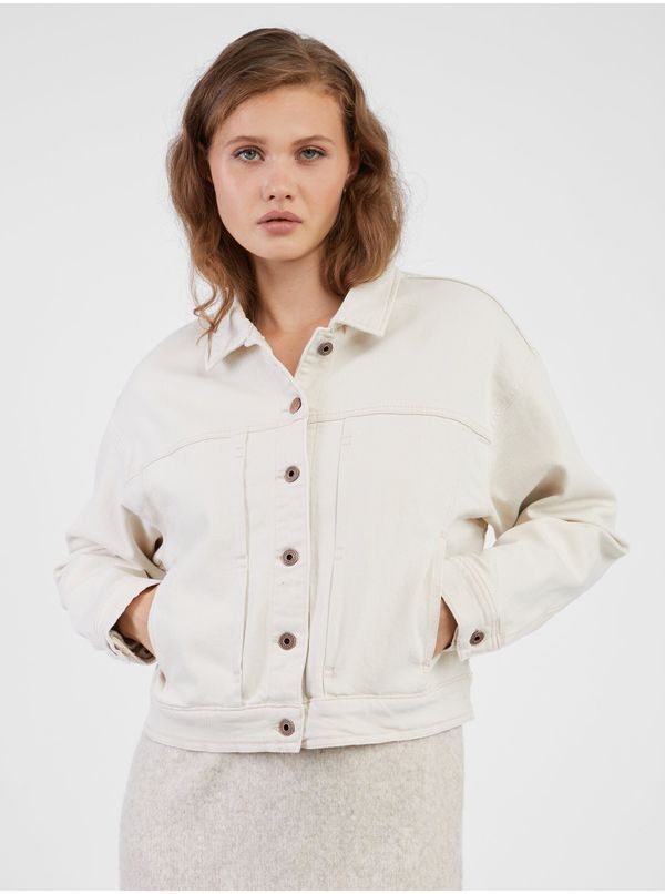 Pepe Jeans Cream women's denim jacket Pepe Jeans Foxy - Women's