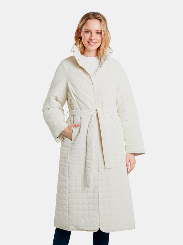 DESIGUAL Cream women's quilted winter coat Desigual Granollers - Women