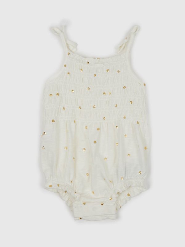 GAP Creamy girly polka dot bodysuit on straps GAP