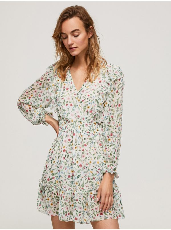 Pepe Jeans Creamy Women's Floral Short Dress with Ruffle Pepe Jeans Dina - Women