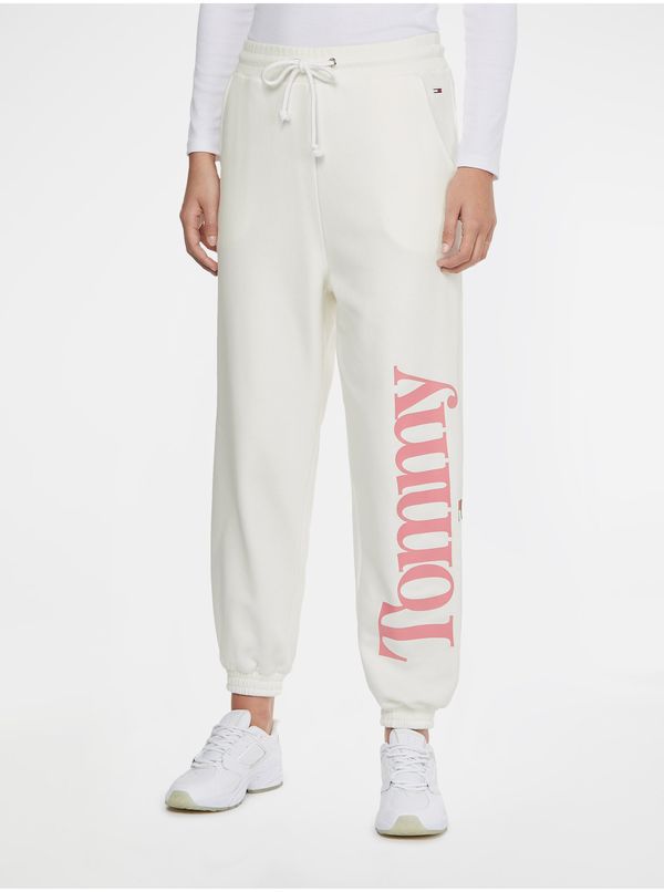 Tommy Hilfiger Creamy women's sweatpants Tommy Jeans